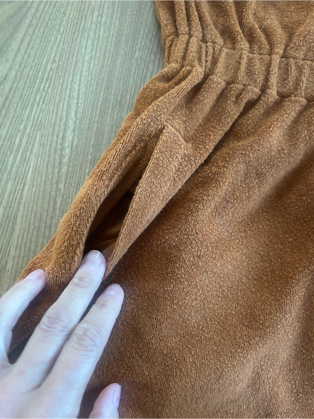 Aerie Offline Rust Terry Cloth Spaghetti Strap Dress - Picture 3 of 5